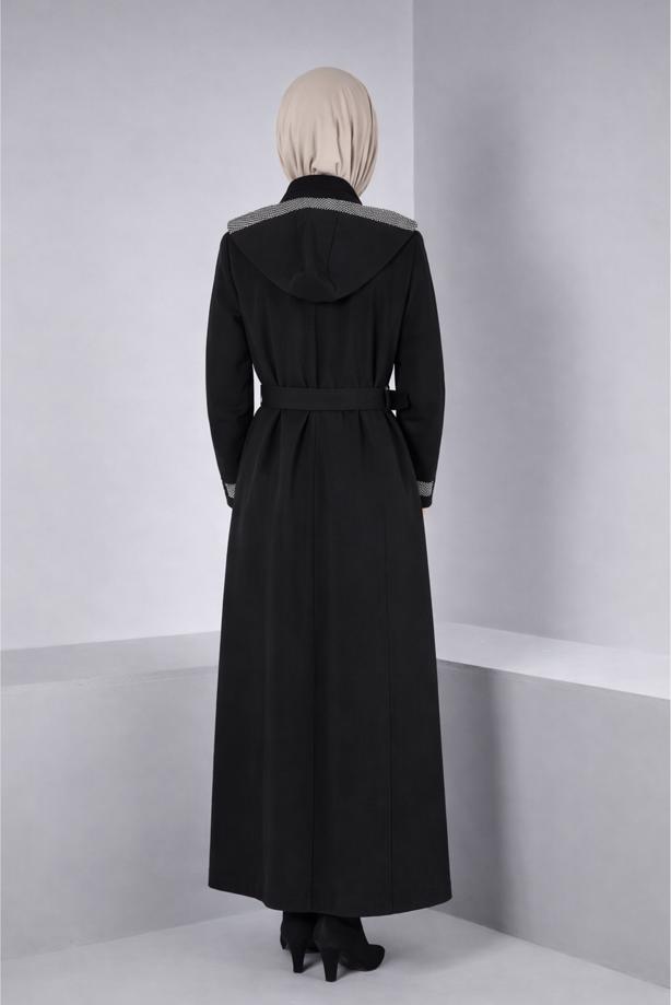 Tesettür giyim SİYAH T 10673 ALVİNA 44102 PARDESÜ 38/46 TEK42 - TRENDTESETTÜR