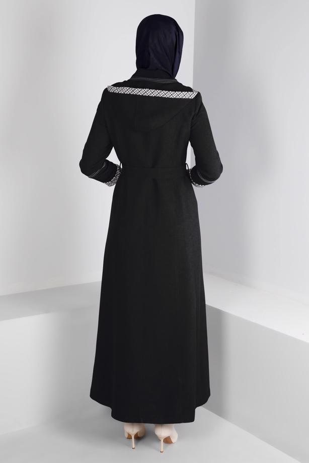 Tesettür giyim SİYAH T 10686 ALVİNA TAMPA 1778 PARDESÜ 38/46 TEK42 - TRENDTESETTÜR