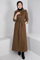 Tesettür giyim KAHVE T 10686 ALVİNA TAMPA 1778 PARDESÜ 38/46 TEK42