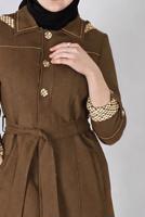 Tesettür giyim KAHVE T 10686 ALVİNA TAMPA 1778 PARDESÜ 38/46 TEK42