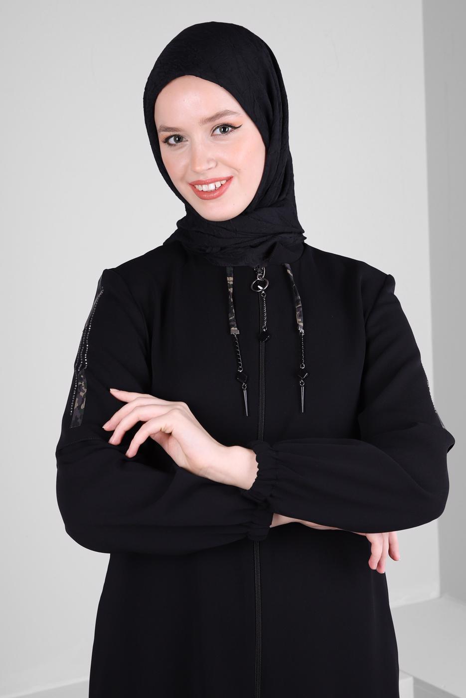 Tesettür giyim SİYAH ALVİNA KREP ŞAL T 8221