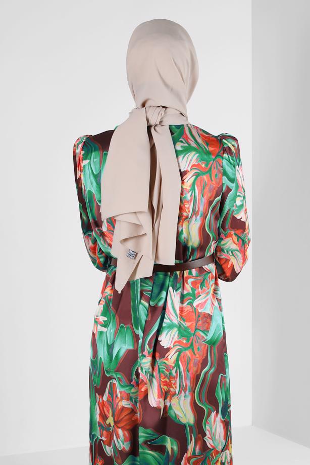 Hijab-Kleidung BEIGE ALVİNA KREP ŞAL T 8221 - TRENDTESETTÜR