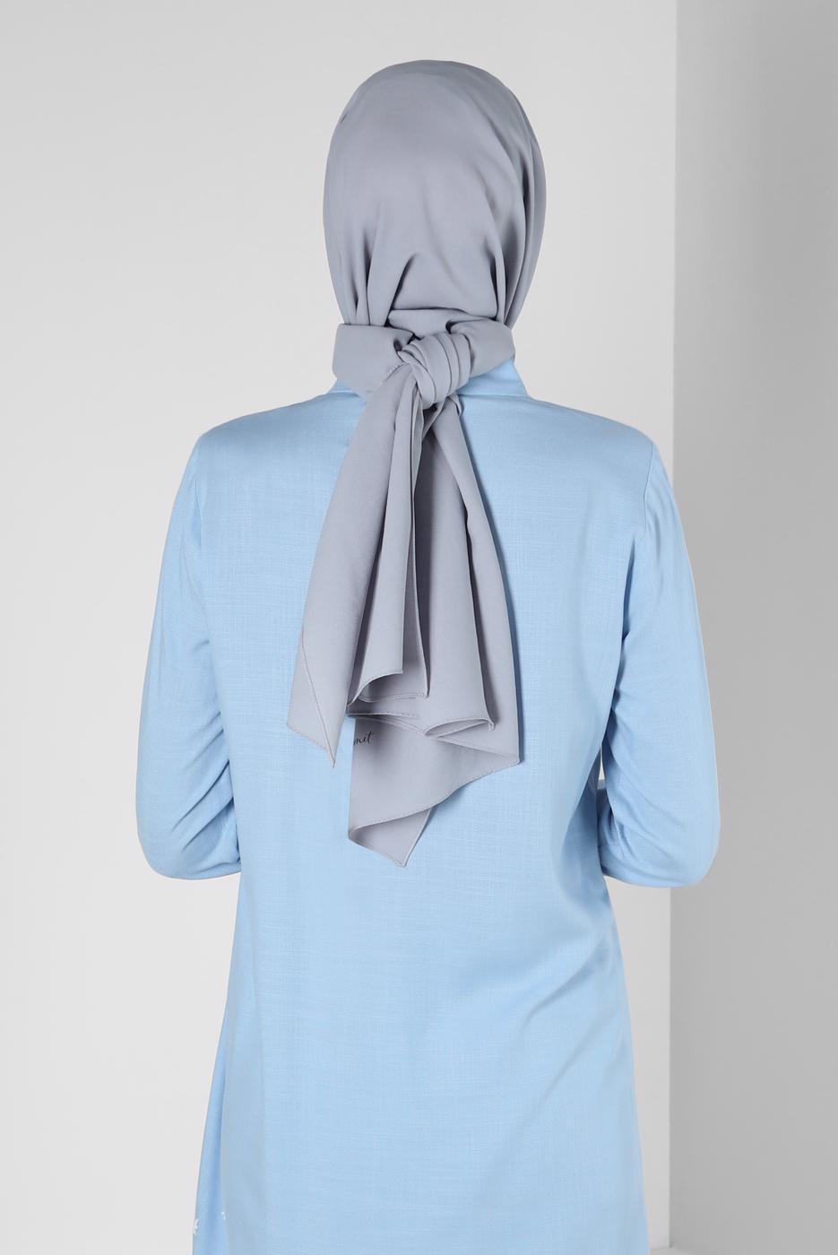 Vêtements hijab ARGENT CHÂLE CRÊPE ALVINA T 8221