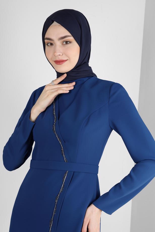 Vêtements hijab BLEU MARINE CHÂLE CRÊPE ALVINA T 8221 - TRENDTESETTÜR