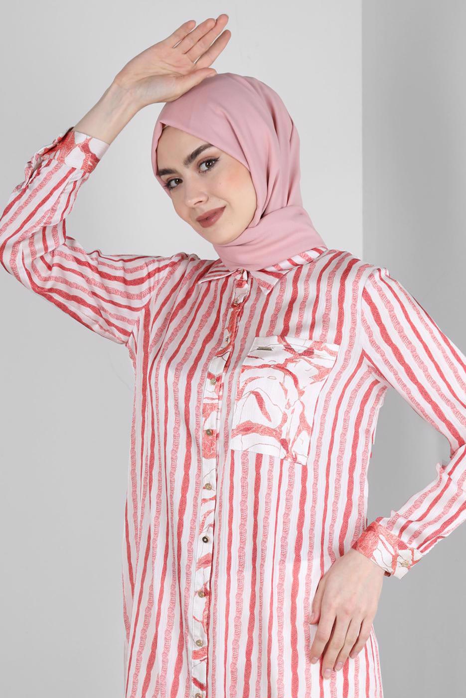 Tesettür giyim PUDRA ALVİNA KREP ŞAL T 8221