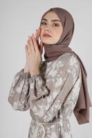 Tesettür giyim VİZON ALVİNA KREP ŞAL T 8221