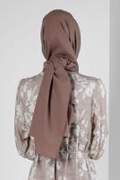 Tesettür giyim VİZON ALVİNA KREP ŞAL T 8221