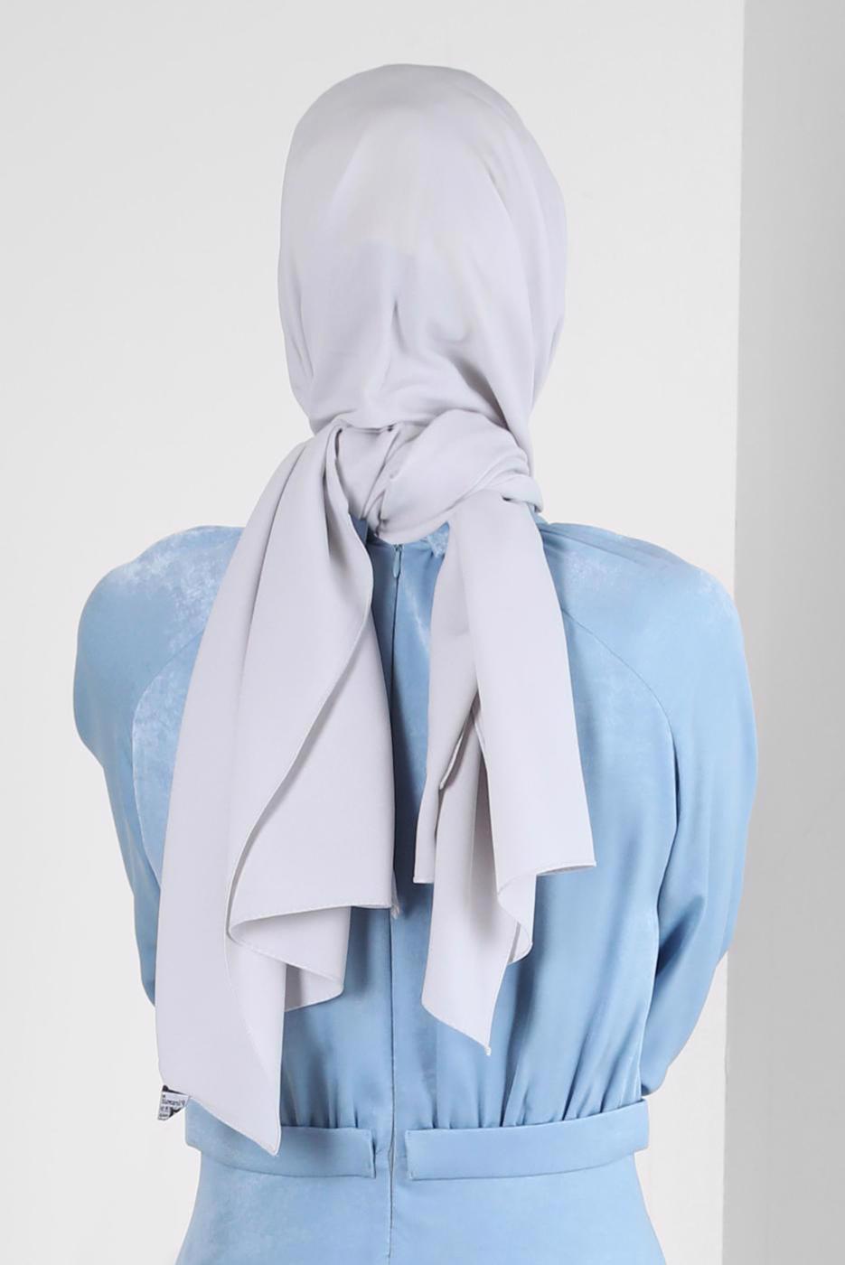Tesettür giyim GÜMÜŞ ALVİNA KREP ŞAL T 8221