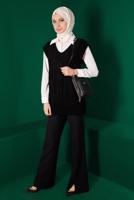 Tesettür giyim SİYAH ALVİNA TRİKO SÜVETER T 43122