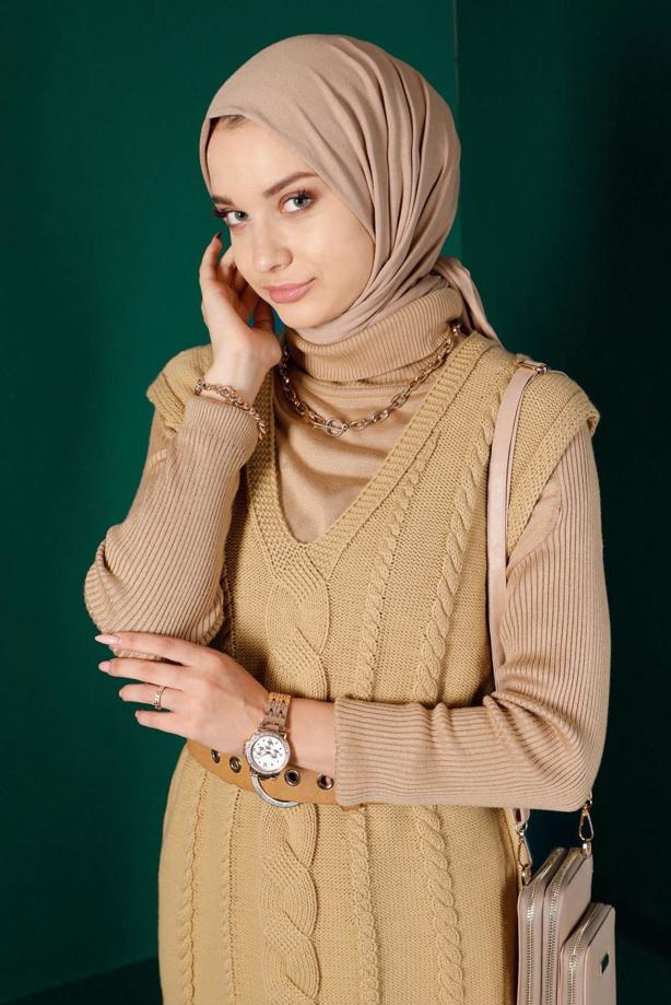 Hijab clothing BROWN ALVINA KNITWEAR SWEATER T 43122 - TRENDTESETTÜR