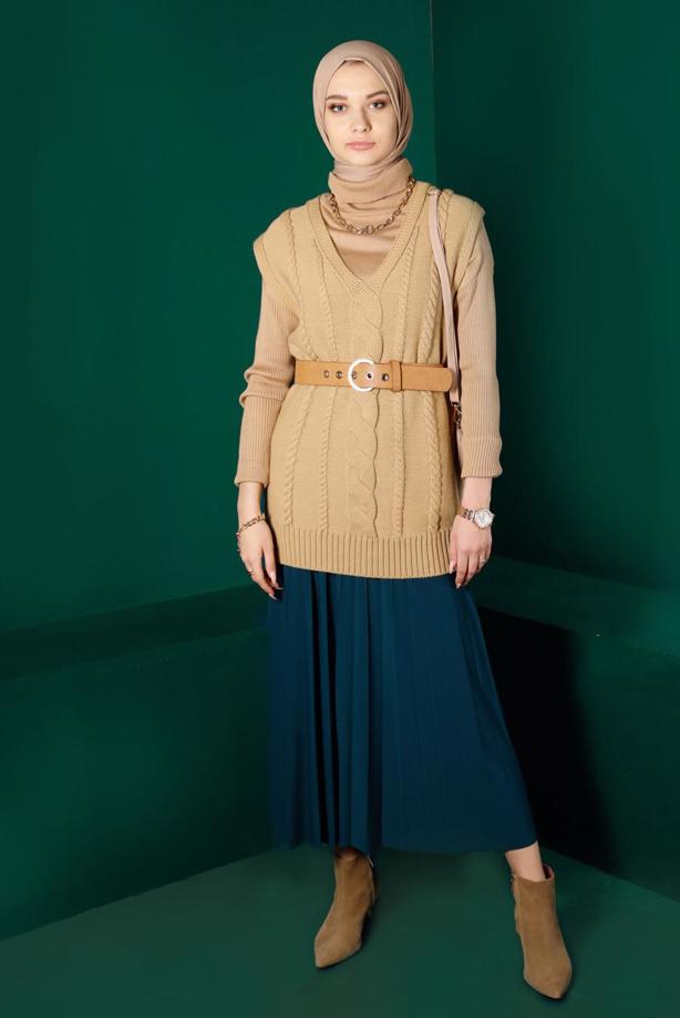 Hijab clothing BROWN ALVINA KNITWEAR SWEATER T 43122 - TRENDTESETTÜR