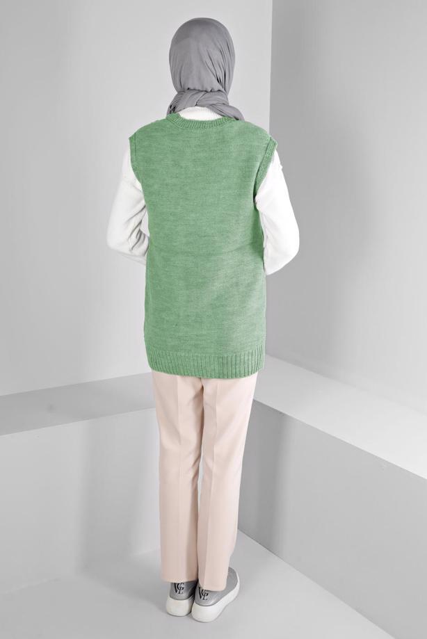 Hijab clothing GREEN ALVINA KNITWEAR SWEATER T 43122 - TRENDTESETTÜR