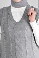 Tesettür giyim GRİ ALVİNA TRİKO SÜVETER T 43122