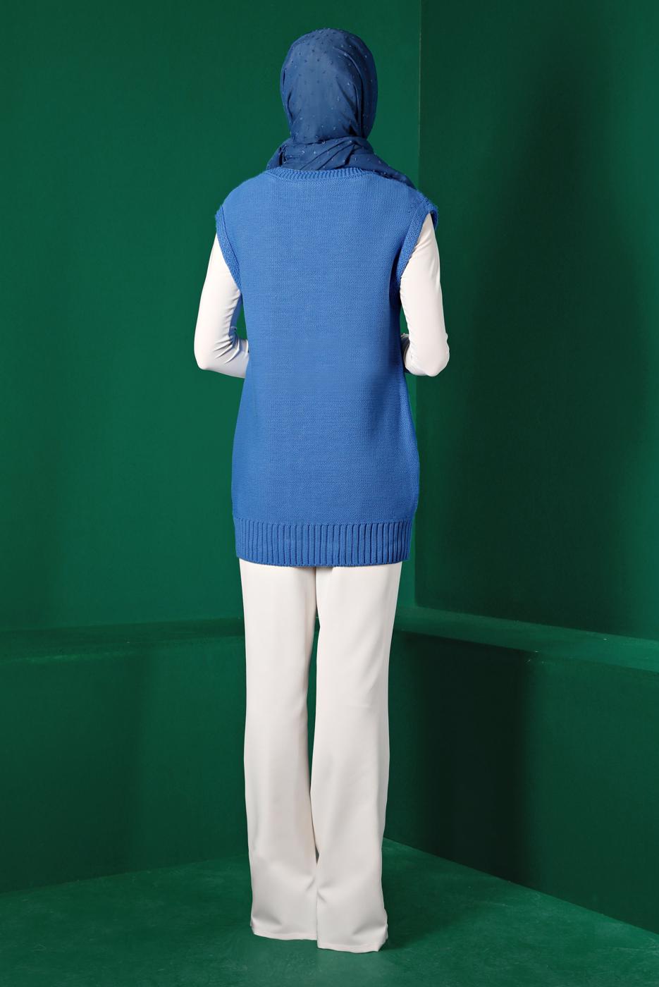 Tesettür giyim MAVİ ALVİNA TRİKO SÜVETER T 43122