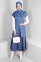 Tesettür giyim LACİVERT ALVİNA TRİKO SÜVETER T 43124