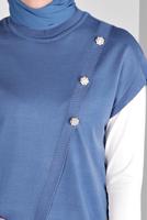 Tesettür giyim LACİVERT ALVİNA TRİKO SÜVETER T 43124