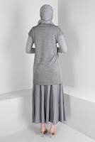 Tesettür giyim GRİ ALVİNA TRİKO SÜVETER T 43124