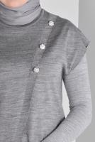 Tesettür giyim GRİ ALVİNA TRİKO SÜVETER T 43124