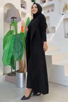 Tesettür giyim SİYAH ÖRGÜ DESENLİ ETEKLİ SÜVETERLİ ÜÇLÜ TRİKO TAKIM 01391 