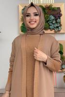 Hijab clothing TABA SILVERY KNITWEAR DRESS SUIT T 32222