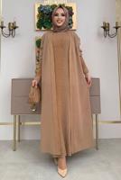Hijab clothing TABA SILVERY KNITWEAR DRESS SUIT T 32222