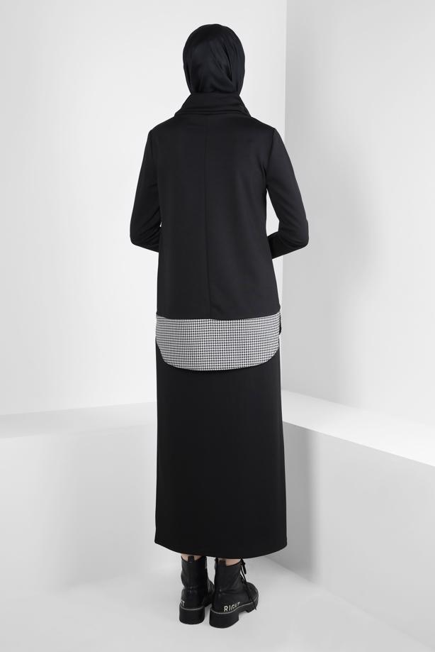 Hijab clothing BLACK SKIRTED SUIT T 43413 - TRENDTESETTÜR