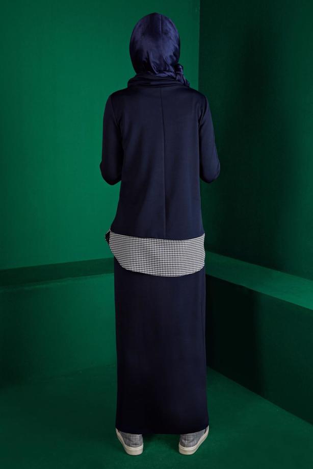 Hijab clothing NAVY BLUE SKIRTED SUIT T 43413 - TRENDTESETTÜR