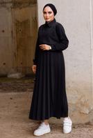 Tesettür giyim SİYAH İNCİLİ ETEKLİ TAKIM 4772