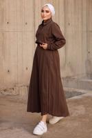 Vêtements hijab BRUN COSTUME JUPE DÉTAILS PERLES 4772