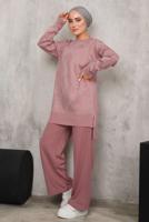 Vêtements hijab POUDRE COSTUME EN MAILLE À MOTIFS T 5592