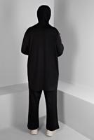 Hijab clothing BLACK ALVINA LEOPARD PATTERNED PANTS SUIT T 20302