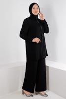 Hijab clothing BLACK ALVINA GEM DETAILED PANTSUIT T 20316