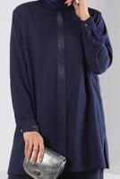 Hijab clothing NAVY BLUE ALVINA GEM DETAILED PANTSUIT T 20316
