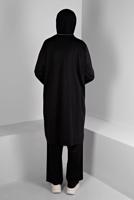 Tesettür giyim SİYAH ALVİNA SİM DETAYLI PANTOLONLU TAKIM T 20319