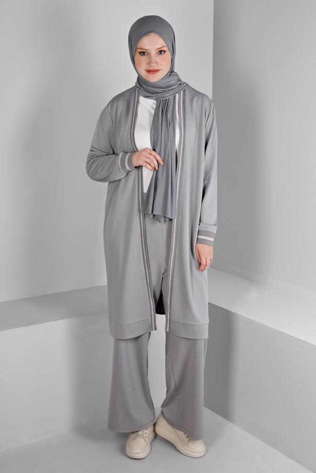 Vêtements hijab GRIS ALVINA COSTUME PANTALON T 20319 - TRENDTESETTÜR