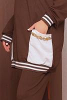 Tesettür giyim KAHVE ZİNCİR DETAYLI PANTOLONLU TAKIM 2172 