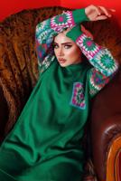 Vêtements hijab VERT COSTUME PANTALON EN MAILLE À MOTIFS 2992