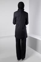 Tesettür giyim LACİVERT ALVİNA İKİLİ PANTOLONLU TAKIM T 30300