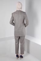 Tesettür giyim MAVİ ALVİNA KEMERLİ PANTOLONLU TAKIM T 30306