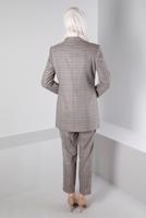 Tesettür giyim PEMBE ALVİNA KEMERLİ PANTOLONLU TAKIM T 30306