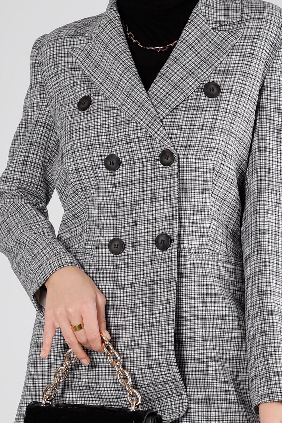 Tesettür giyim SİYAH ALVİNA PANTOLONLU TAKIM T 30307