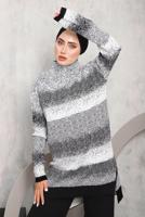 Tesettür giyim SİYAH DESENLİ PANTOLONLU TRİKO TAKIM 4292