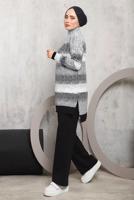 Tesettür giyim SİYAH DESENLİ PANTOLONLU TRİKO TAKIM 4292