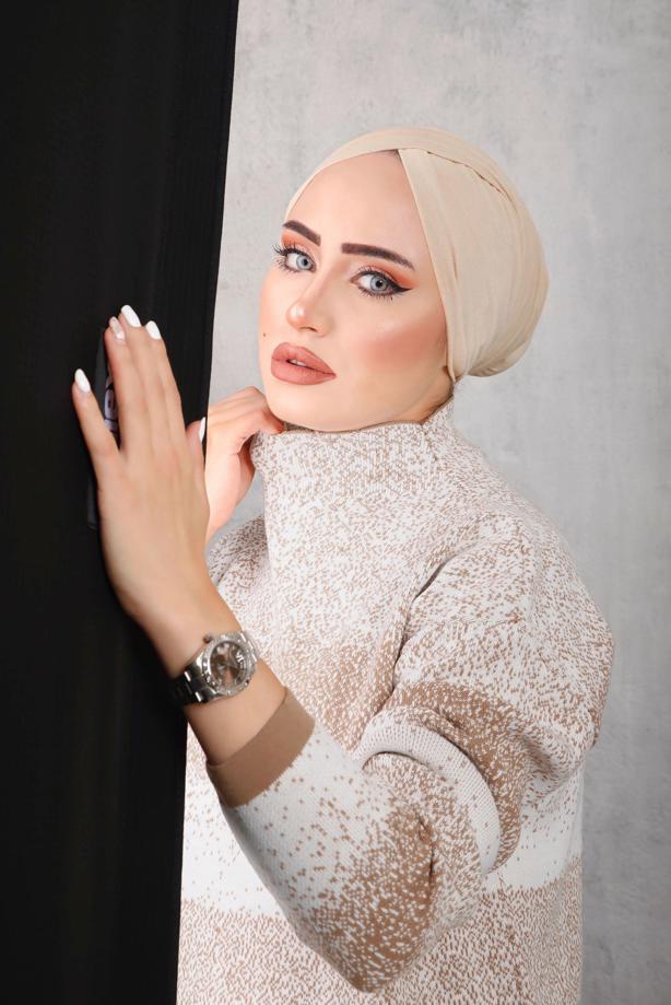 Vêtements hijab TABA ENSEMBLE PANTALON EN MAILLE À MOTIFS 4292 - TRENDTESETTÜR