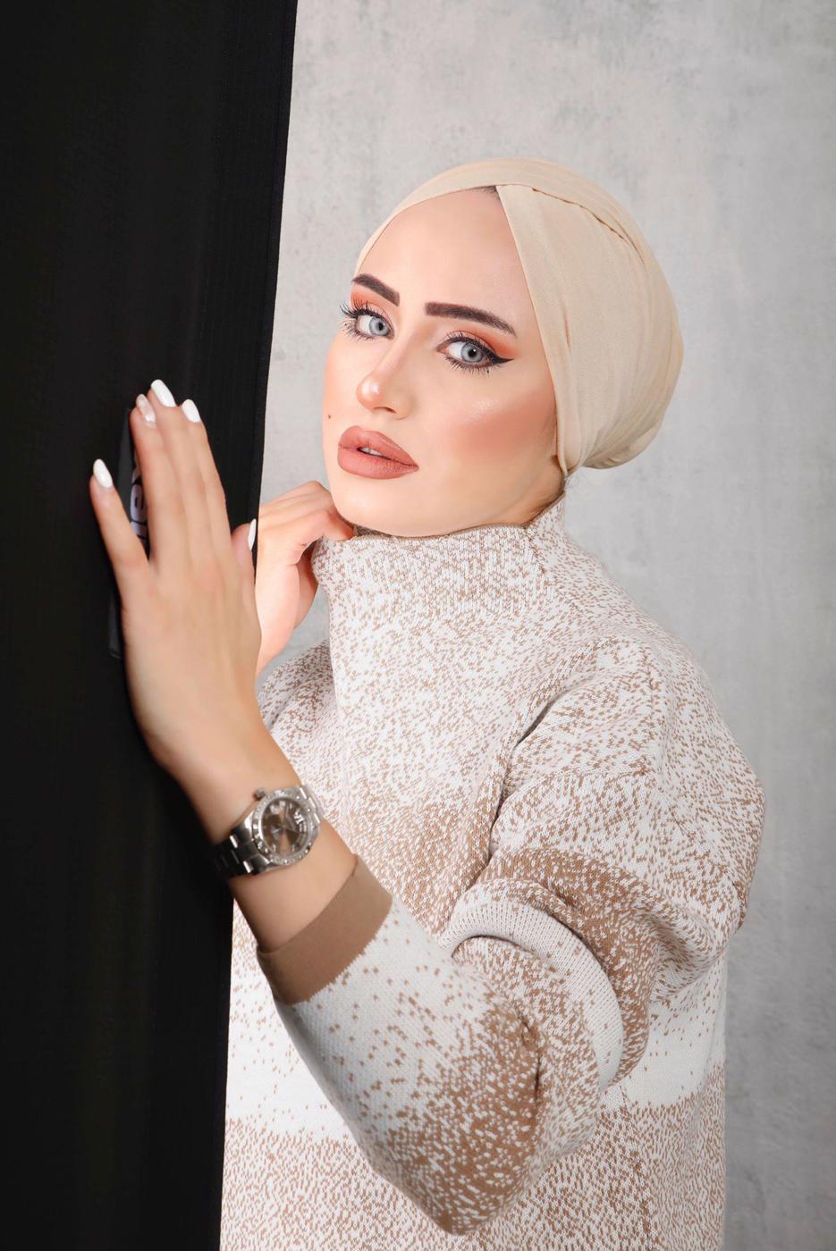 Vêtements hijab TABA ENSEMBLE PANTALON EN MAILLE À MOTIFS 4292