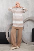 Vêtements hijab TABA ENSEMBLE PANTALON EN MAILLE À MOTIFS 4292