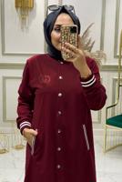 Tesettür giyim BORDO RİBANALI KOLEJ PANT. EŞOFMAN TAKIM 4850 