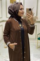 Tesettür giyim KAHVE RİBANALI KOLEJ PANT. EŞOFMAN TAKIM 4850 