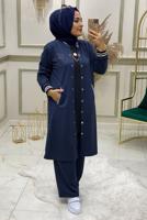 Tesettür giyim LACİVERT RİBANALI KOLEJ PANT. EŞOFMAN TAKIM 4850 