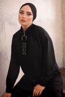 Tesettür giyim SİYAH FERMUARLI İKİLİ PANTOLON TAKIMI T 51921